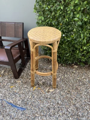 Handwoven Rattan Bar Stool